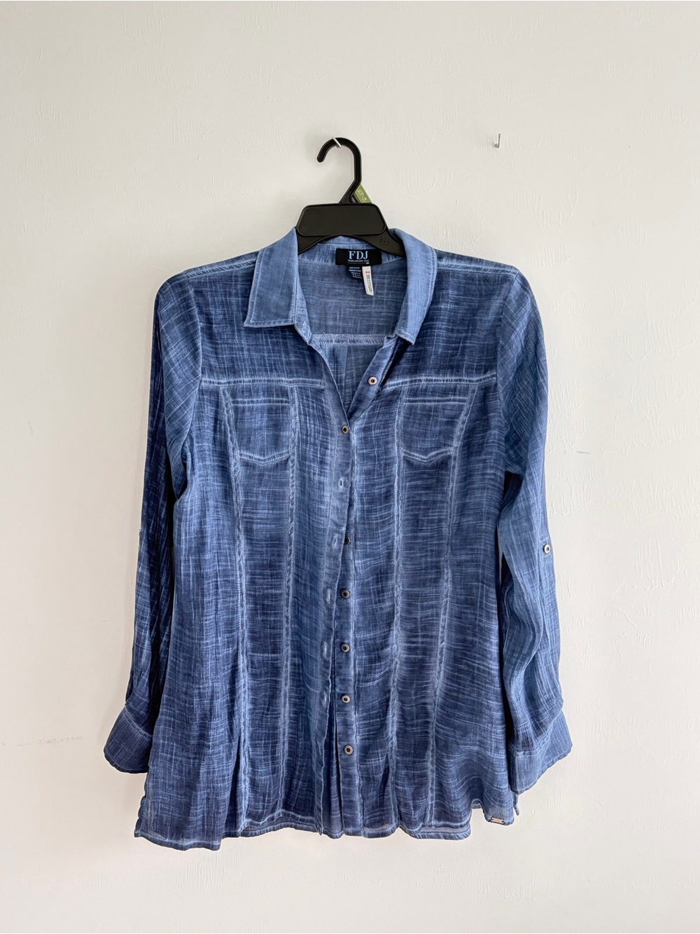 French Dressing Jeans Garment-Dyed Indigo Button-Front Shirt